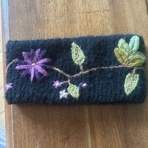 Floral Embroidered Black headband
